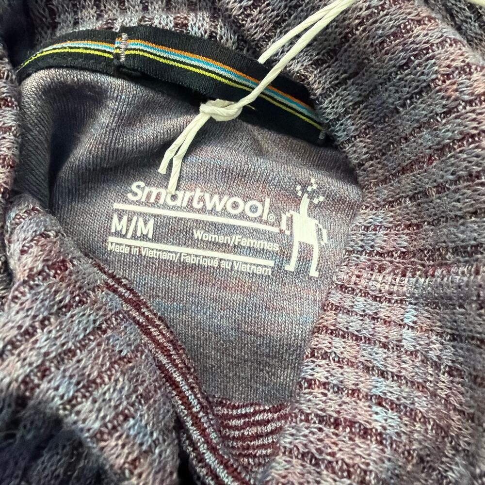 SmartWool Thermal Rib Top Womens Size Medium Merino Wool Chalk Violet Heather - Picture 2 of 11